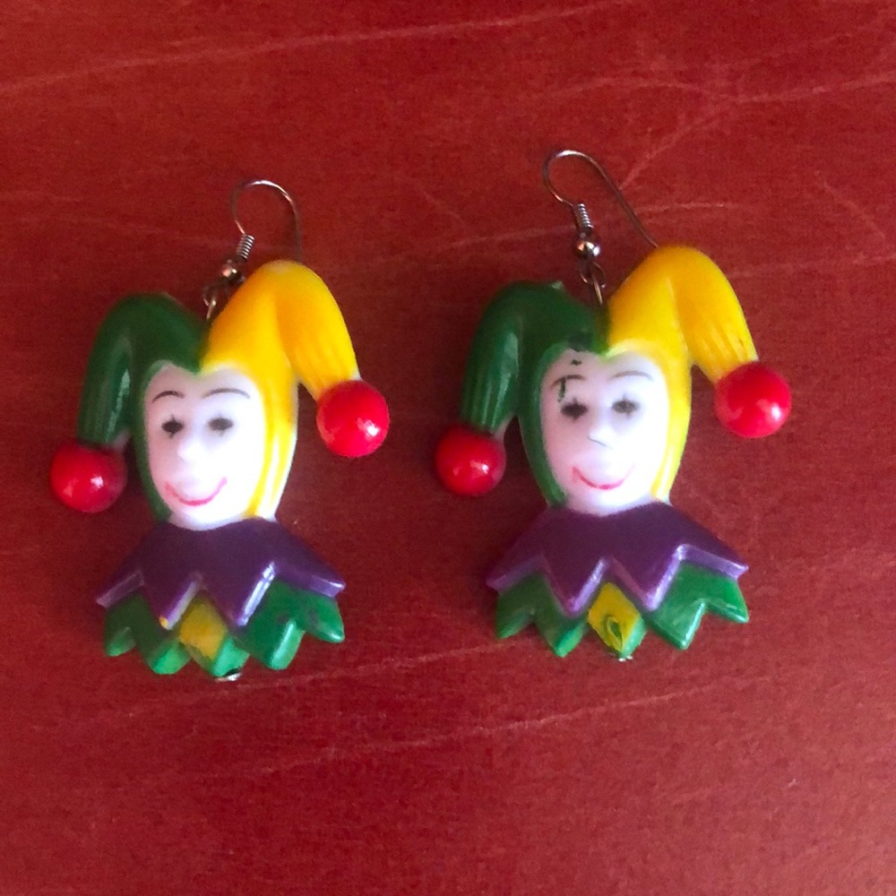 Jester (Mardi Gras) dangle earrings